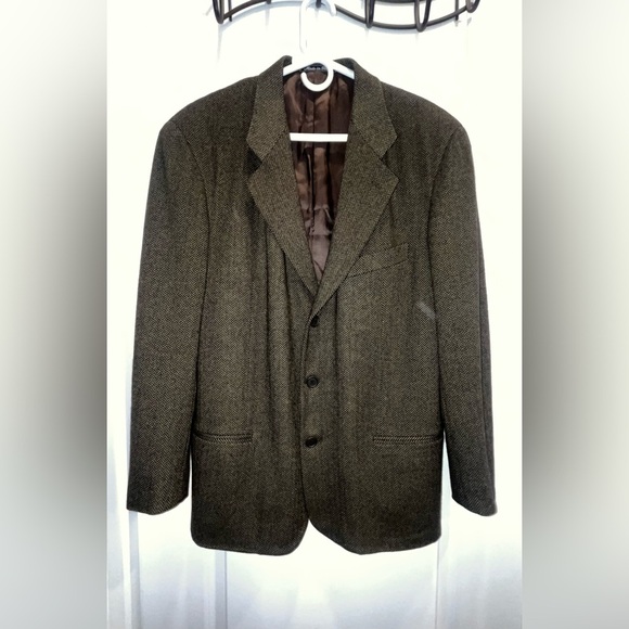 Giorgio Armani men’s pure cashmere brown 3 button sport coat - Picture 1 of 8